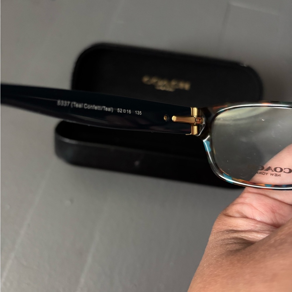 Coach Women's Glasses with Tortoise and Teal Accents - Picture 3 of 3
